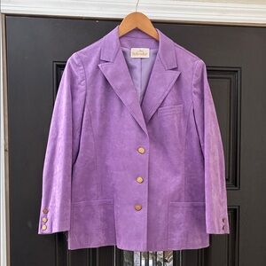 Abe Schrader Vintage Women's Lavender Blazer with Gold Buttons